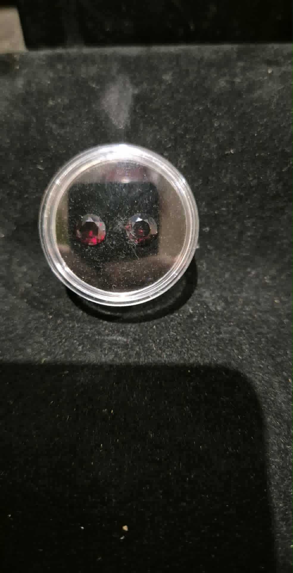 Red Garnet Matched Pair 1.85 Carat - Round Cut January Birthstone