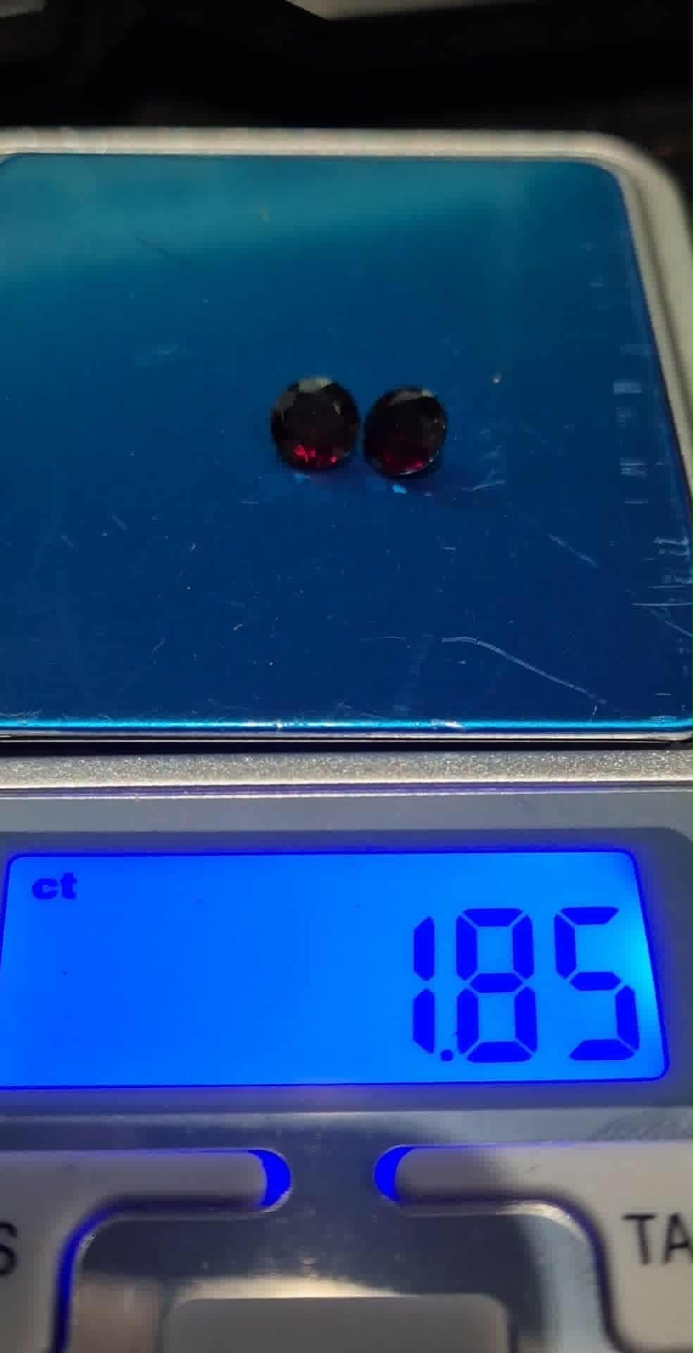 Red Garnet Matched Pair 1.85 Carat - Round Cut January Birthstone