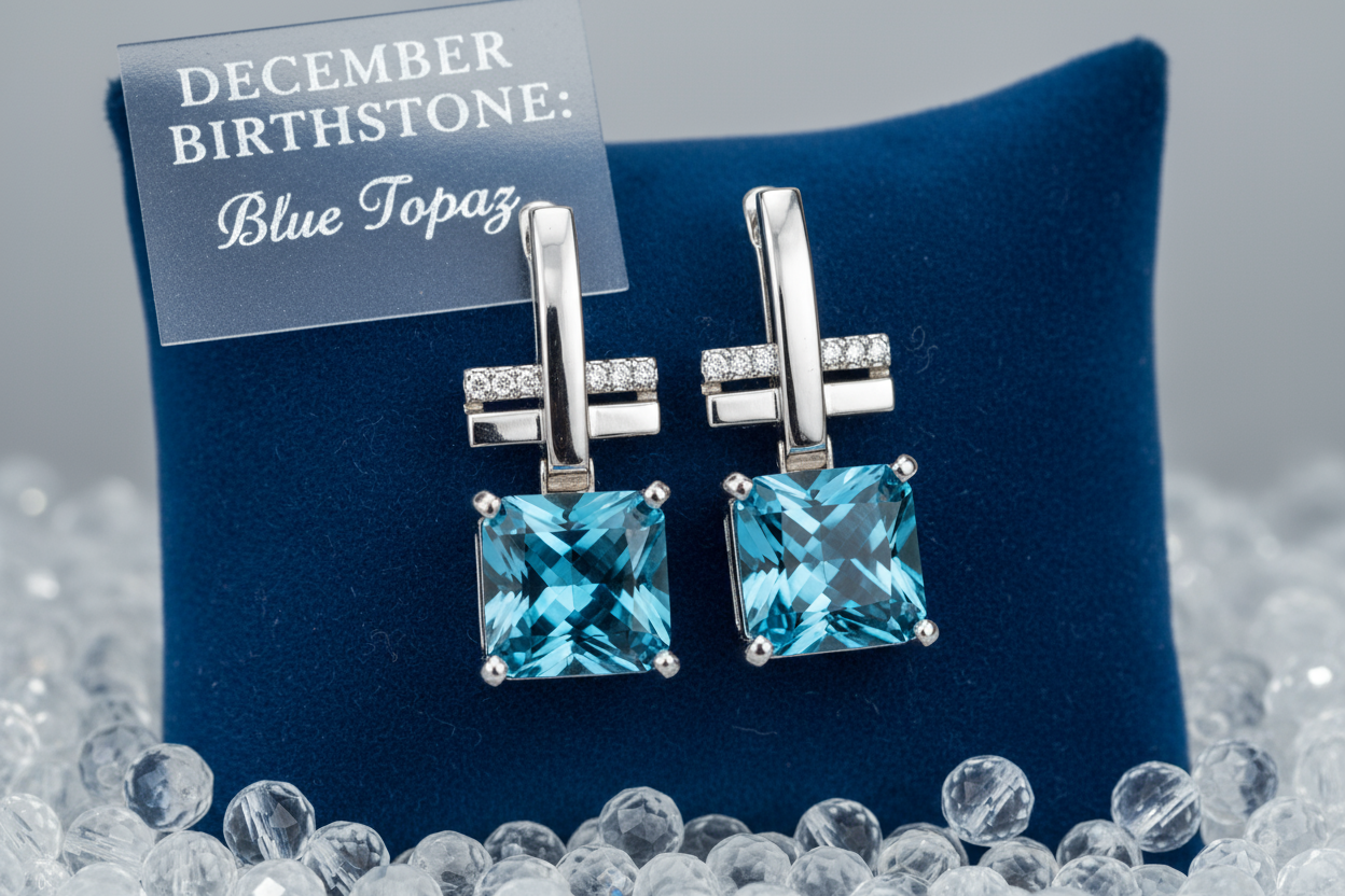 Natural Blue Topaz Matched Pair 5.3ct | Square Princess Cut | December Birthstone Earring Stones | RichosRocks Australia - RichosRocks - Natural Blue Topaz Matched Pair 5.3ct | Square Princess Cut | December Birthstone Earring Stones | RichosRocks Australia