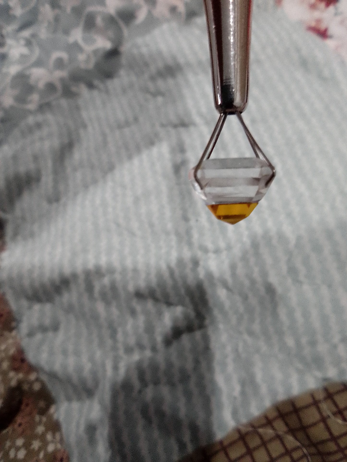 Pitambari sapphire 9.90ct natural India bi-colour yellow clear Asscher step cut 11mm