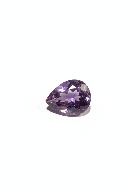 Natural amethyst teardrop gemstone 3.2 carat purple loose stone
