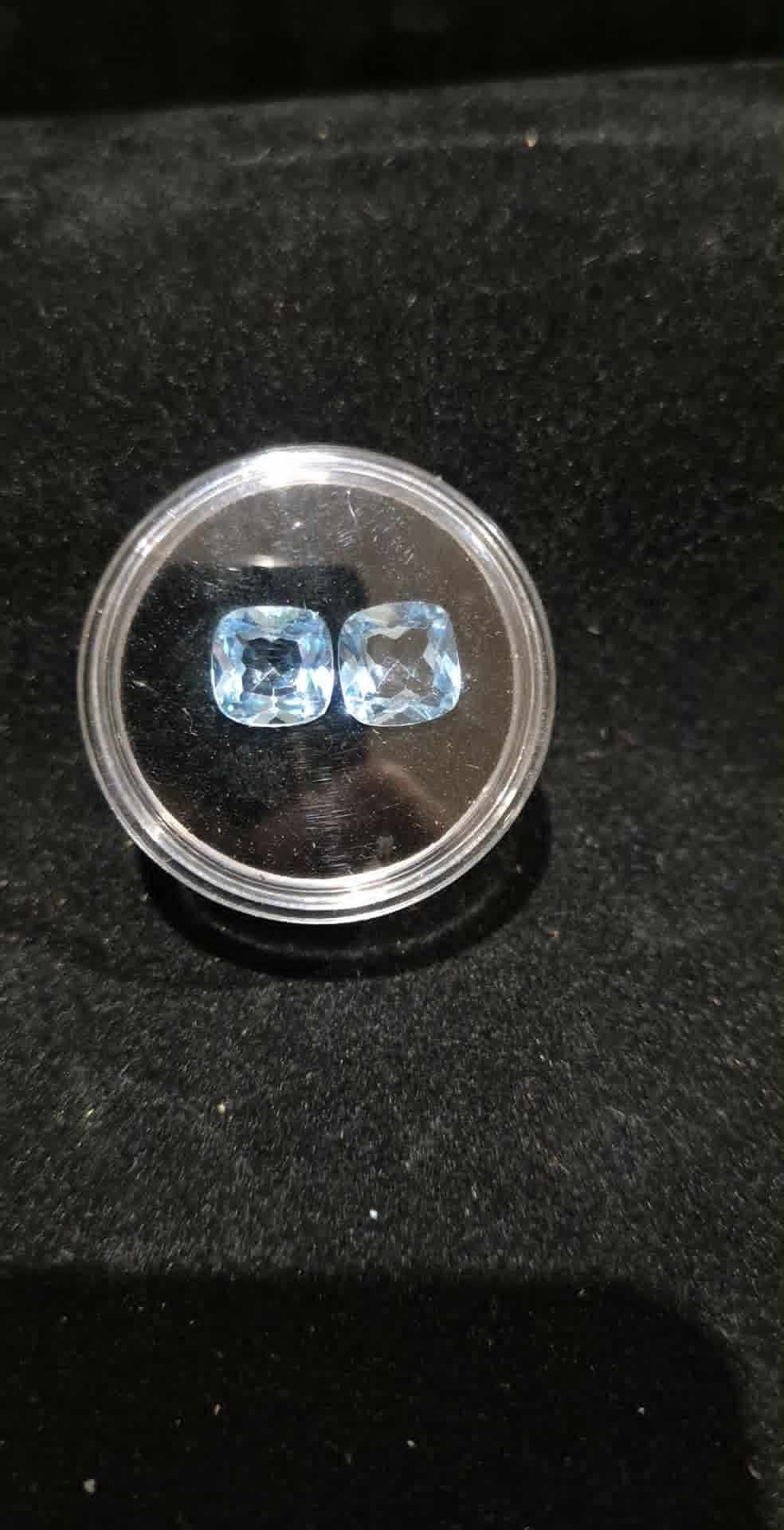 Natural Blue Topaz Matched Pair 5.3ct | Square Princess Cut | December Birthstone Earring Stones | RichosRocks Australia - RichosRocks - Natural Blue Topaz Matched Pair 5.3ct | Square Princess Cut | December Birthstone Earring Stones | RichosRocks Australia