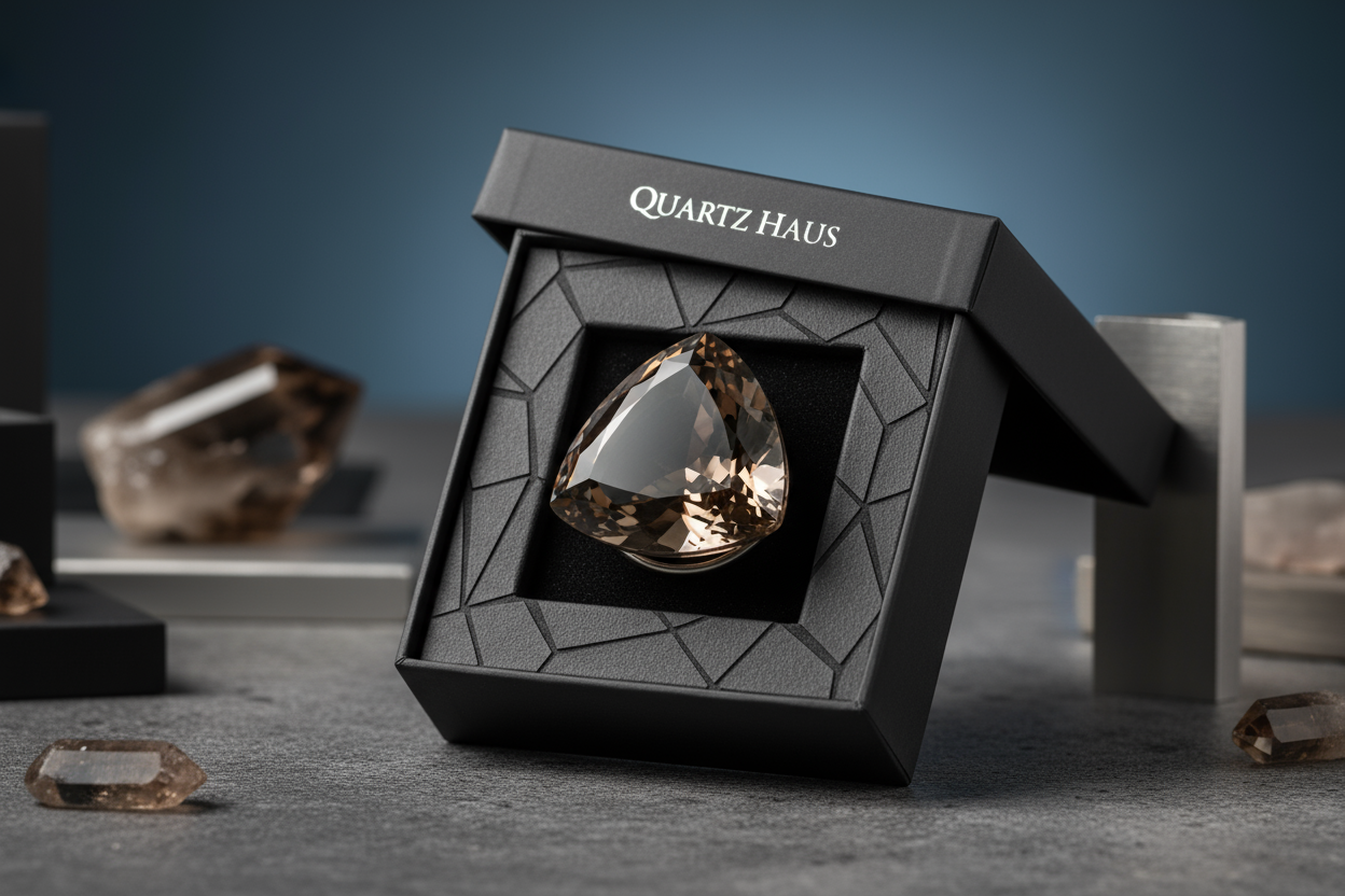 Natural Smokey Quartz Trillion Cut 6.55 Carat | Brown Gemstone | Modern Jewelry Stone | RichosRocks Australia - RichosRocks - Natural Smokey Quartz Trillion Cut 6.55 Carat | Brown Gemstone | Modern Jewelry Stone | RichosRocks Australia