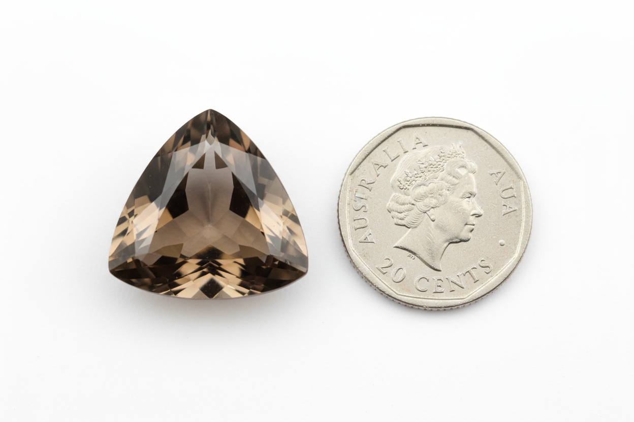 Natural Smokey Quartz Trillion Cut 6.55 Carat | Brown Gemstone | Modern Jewelry Stone | RichosRocks Australia - RichosRocks - Natural Smokey Quartz Trillion Cut 6.55 Carat | Brown Gemstone | Modern Jewelry Stone | RichosRocks Australia