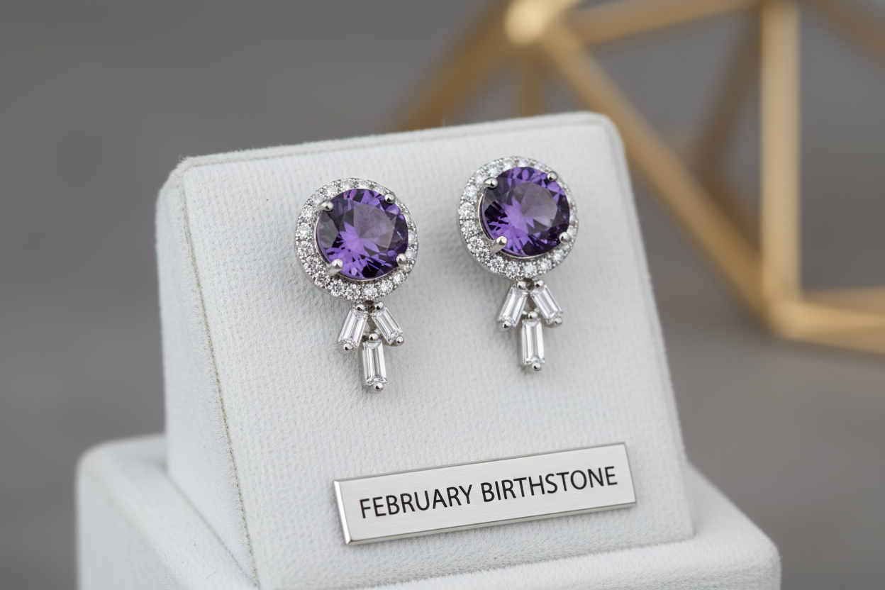 Natural Amethyst Matched Pair 2.5ct | Rare One-of-a-Kind Match | Round Cut Purple Earring Stones | February Birthstone Australia - RichosRocks - Natural Amethyst Matched Pair 2.5ct | Rare One-of-a-Kind Match | Round Cut Purple Earring Stones | February Birthstone Australia