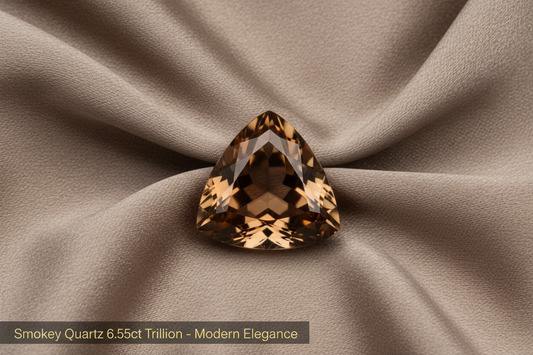 Natural Smokey Quartz Trillion Cut 6.55 Carat | Brown Gemstone | Modern Jewelry Stone | RichosRocks Australia - RichosRocks - Natural Smokey Quartz Trillion Cut 6.55 Carat | Brown Gemstone | Modern Jewelry Stone | RichosRocks Australia