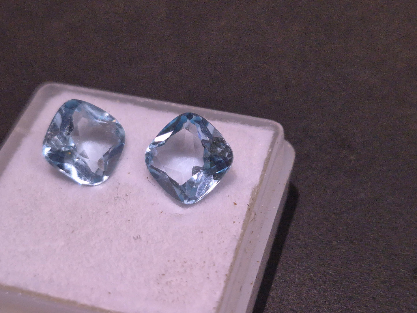 Natural blue topaz pair 5.2ct square cut December birthstone for jewelry designers
