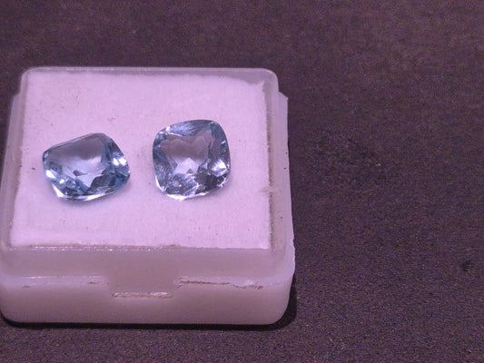 Blue topaz matched pair square cut 5.2 carats total for earrings from RichosRocks
