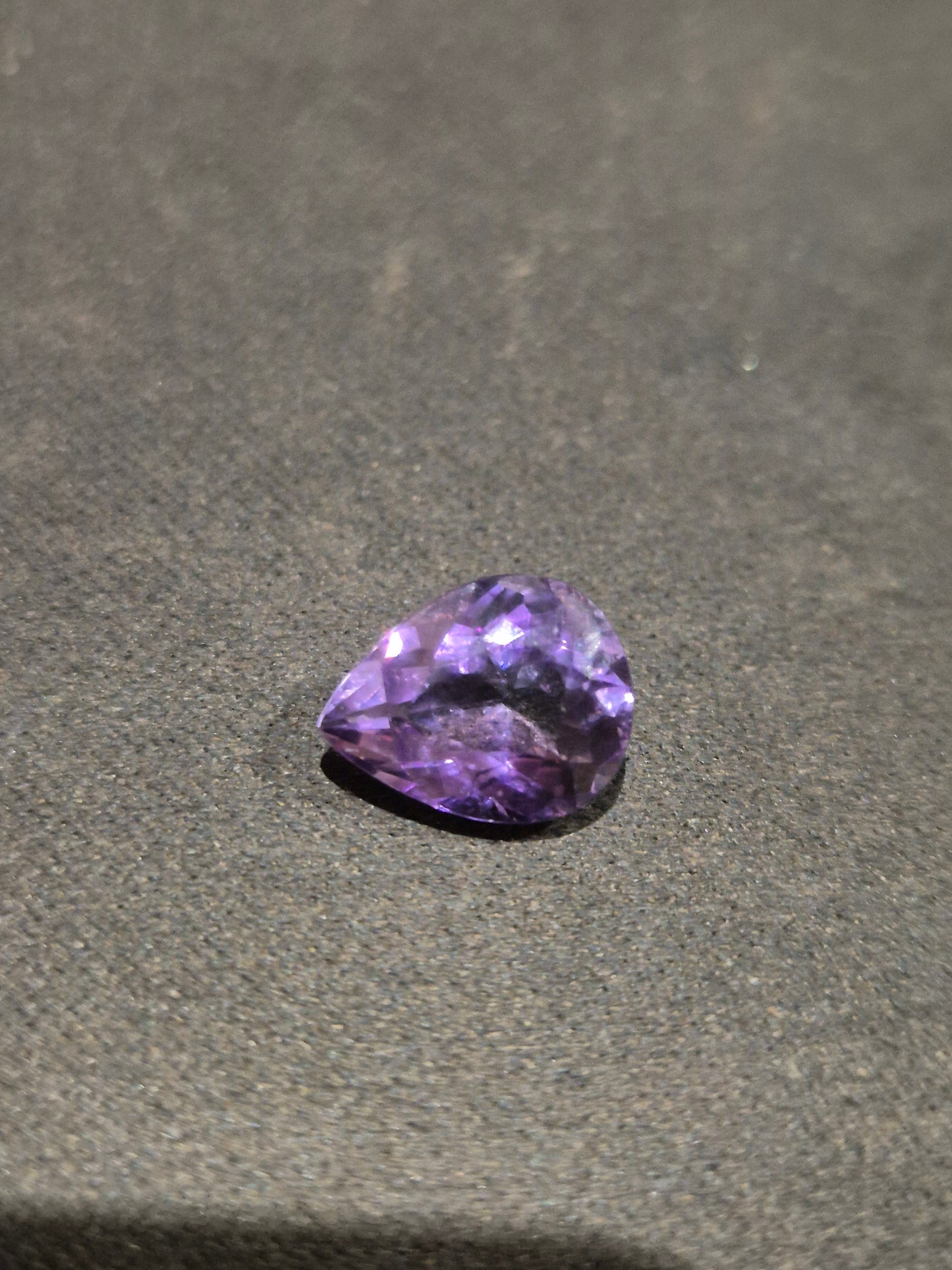 Teardrop cut amethyst gemstone for custom jewelry pendant
