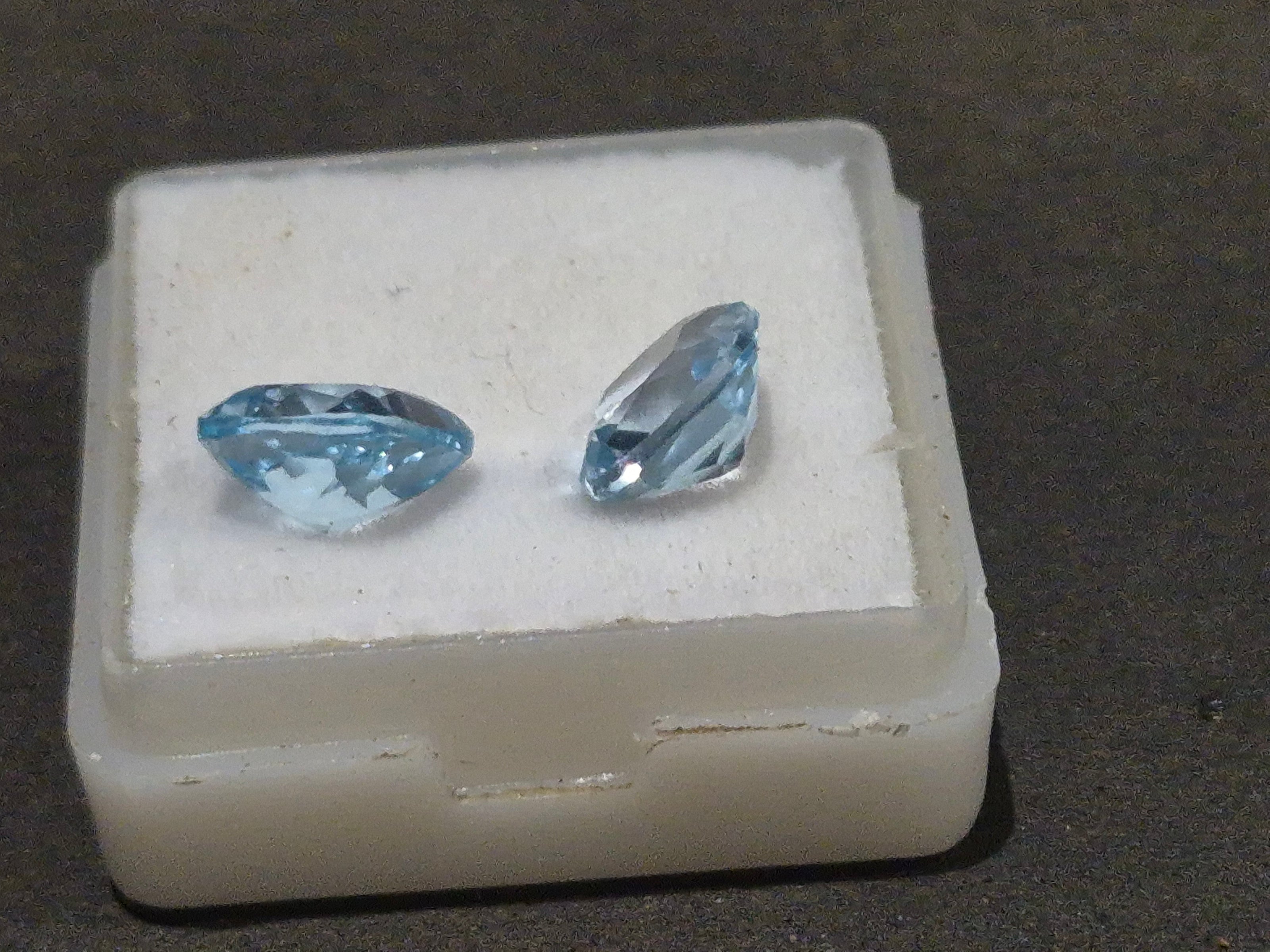 Matched blue topaz gemstones princess cut sky blue perfect for custom earring design
